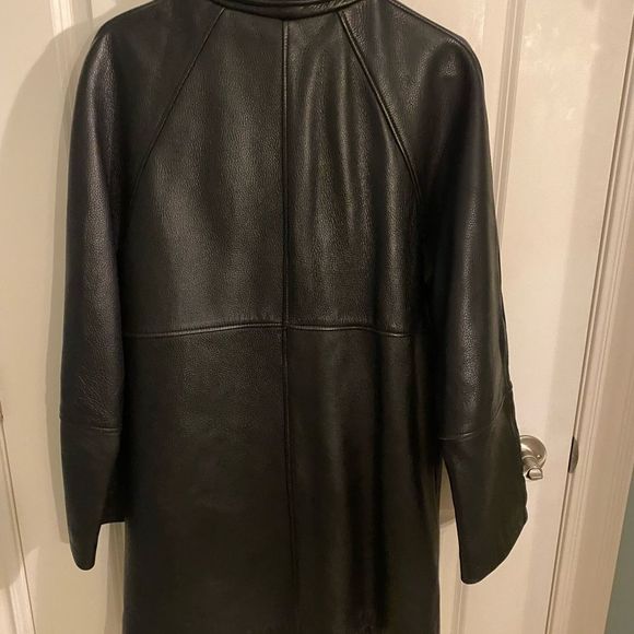 🧥RARE VINTAGE🧥 ROOTS REAL LEATHER TRENCH COAT - Picture 3 of 5
